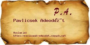 Pavlicsek Adeodát névjegykártya